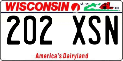 WI license plate 202XSN