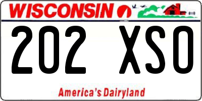 WI license plate 202XSO