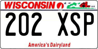 WI license plate 202XSP