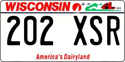 WI license plate 202XSR