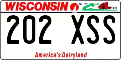 WI license plate 202XSS