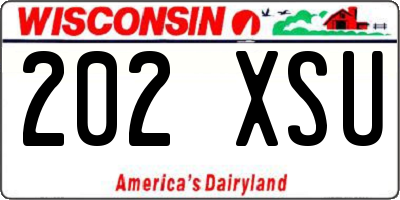 WI license plate 202XSU