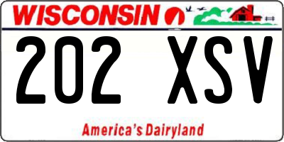 WI license plate 202XSV