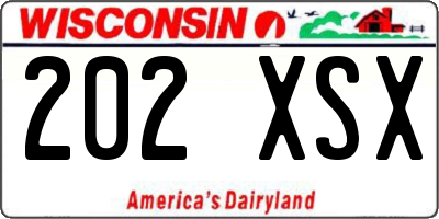 WI license plate 202XSX