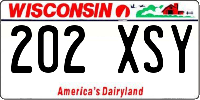 WI license plate 202XSY