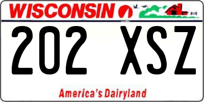 WI license plate 202XSZ