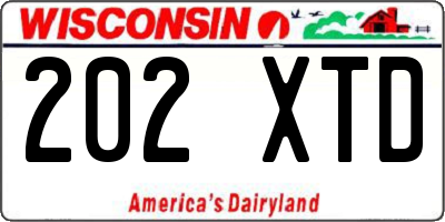 WI license plate 202XTD