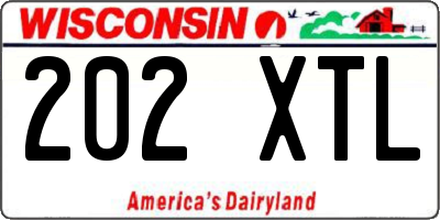 WI license plate 202XTL