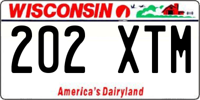 WI license plate 202XTM