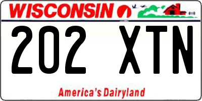 WI license plate 202XTN
