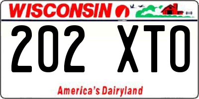 WI license plate 202XTO