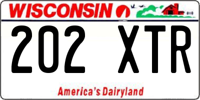 WI license plate 202XTR
