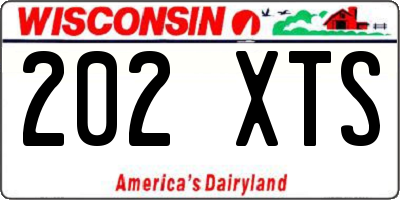 WI license plate 202XTS