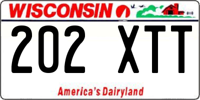 WI license plate 202XTT