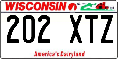 WI license plate 202XTZ