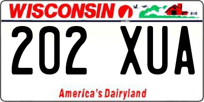 WI license plate 202XUA