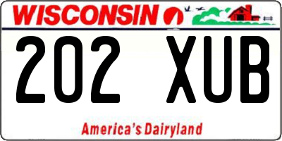 WI license plate 202XUB