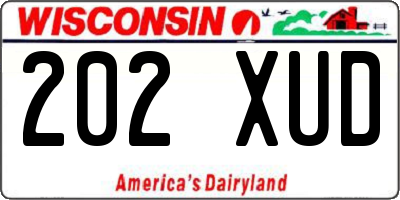 WI license plate 202XUD