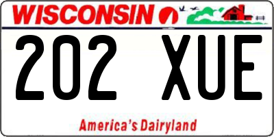 WI license plate 202XUE