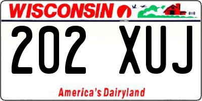 WI license plate 202XUJ