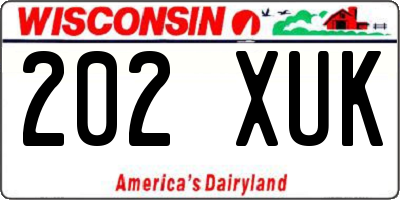 WI license plate 202XUK