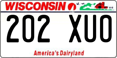 WI license plate 202XUO