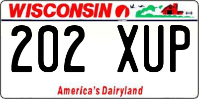 WI license plate 202XUP