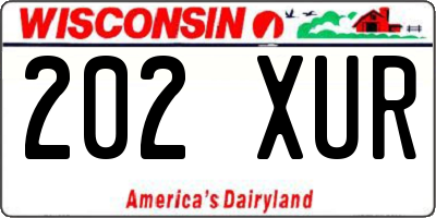 WI license plate 202XUR
