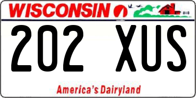 WI license plate 202XUS
