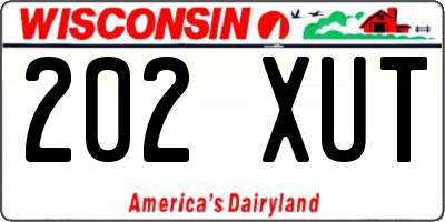 WI license plate 202XUT
