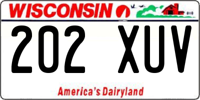 WI license plate 202XUV