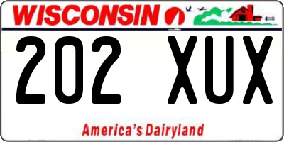 WI license plate 202XUX