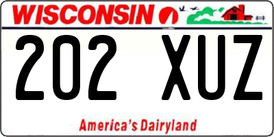 WI license plate 202XUZ