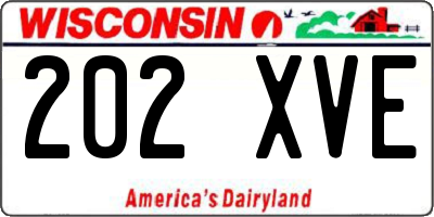WI license plate 202XVE