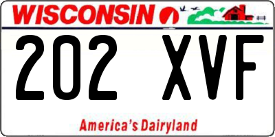 WI license plate 202XVF