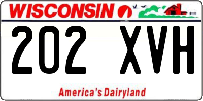 WI license plate 202XVH