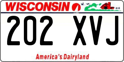 WI license plate 202XVJ