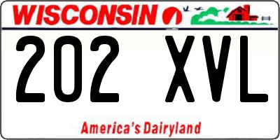WI license plate 202XVL