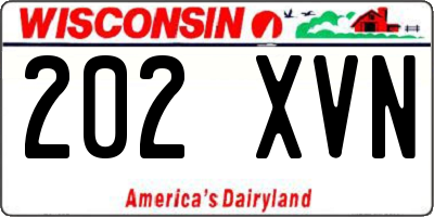 WI license plate 202XVN