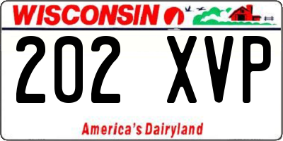 WI license plate 202XVP