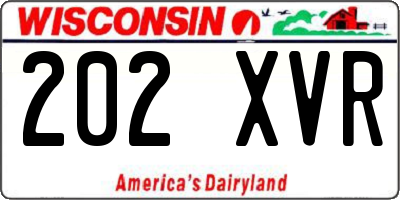 WI license plate 202XVR