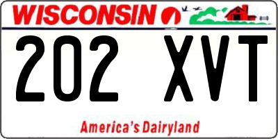 WI license plate 202XVT