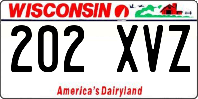 WI license plate 202XVZ