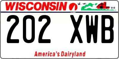 WI license plate 202XWB