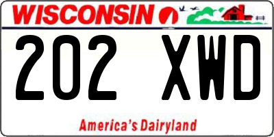 WI license plate 202XWD