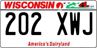 WI license plate 202XWJ