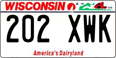 WI license plate 202XWK