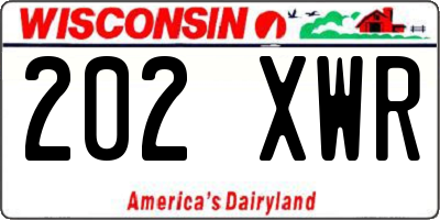WI license plate 202XWR