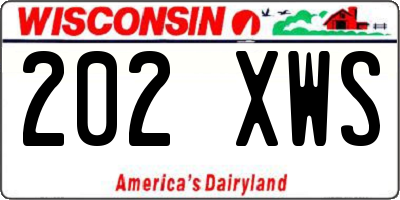 WI license plate 202XWS