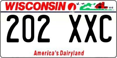 WI license plate 202XXC